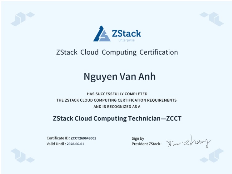 ZCCT Certificate 2